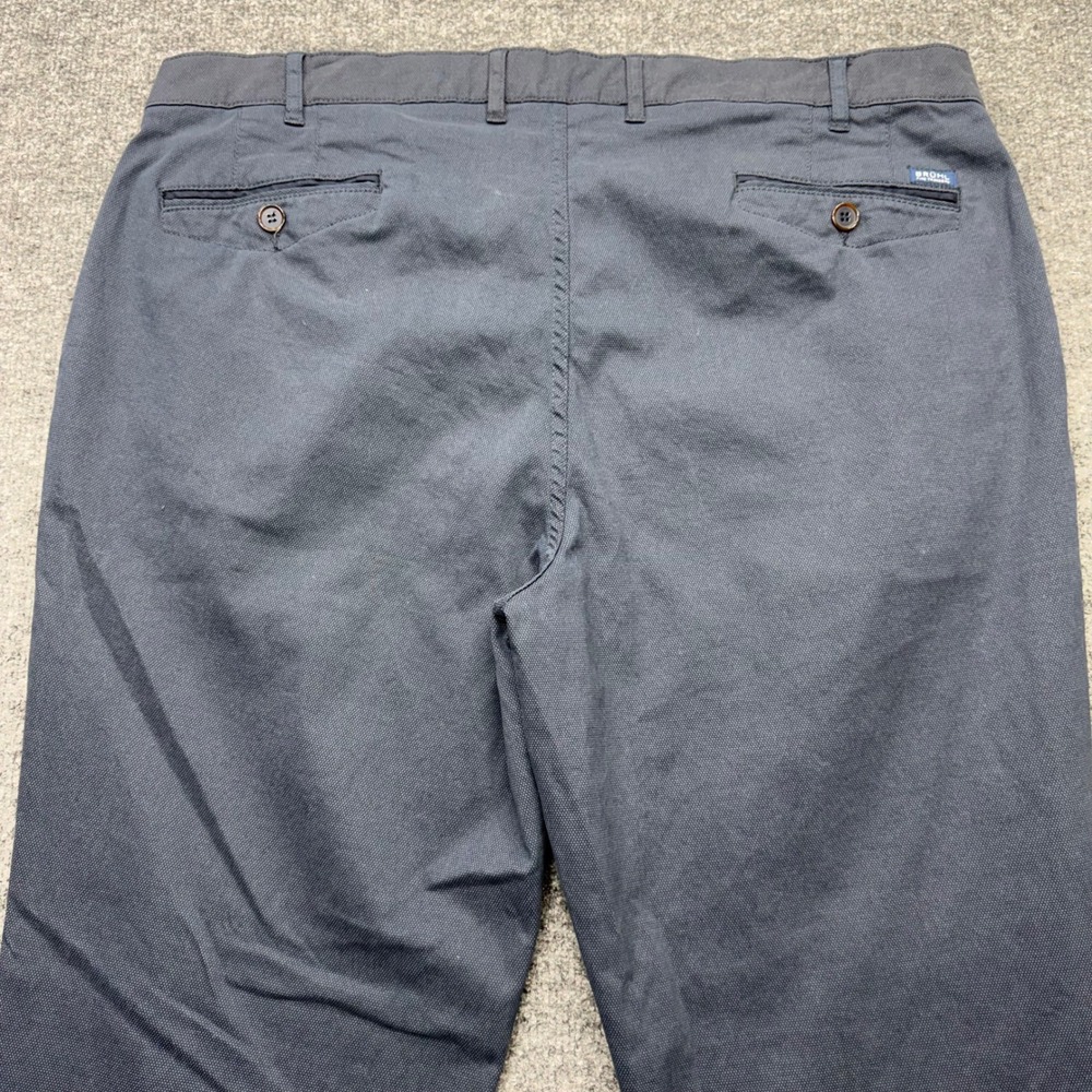 Bruhl Venice B Turn Mens Navy Blue Textured Stretch Cotton Chino Pants 42R 58 - Picture 8 of 12